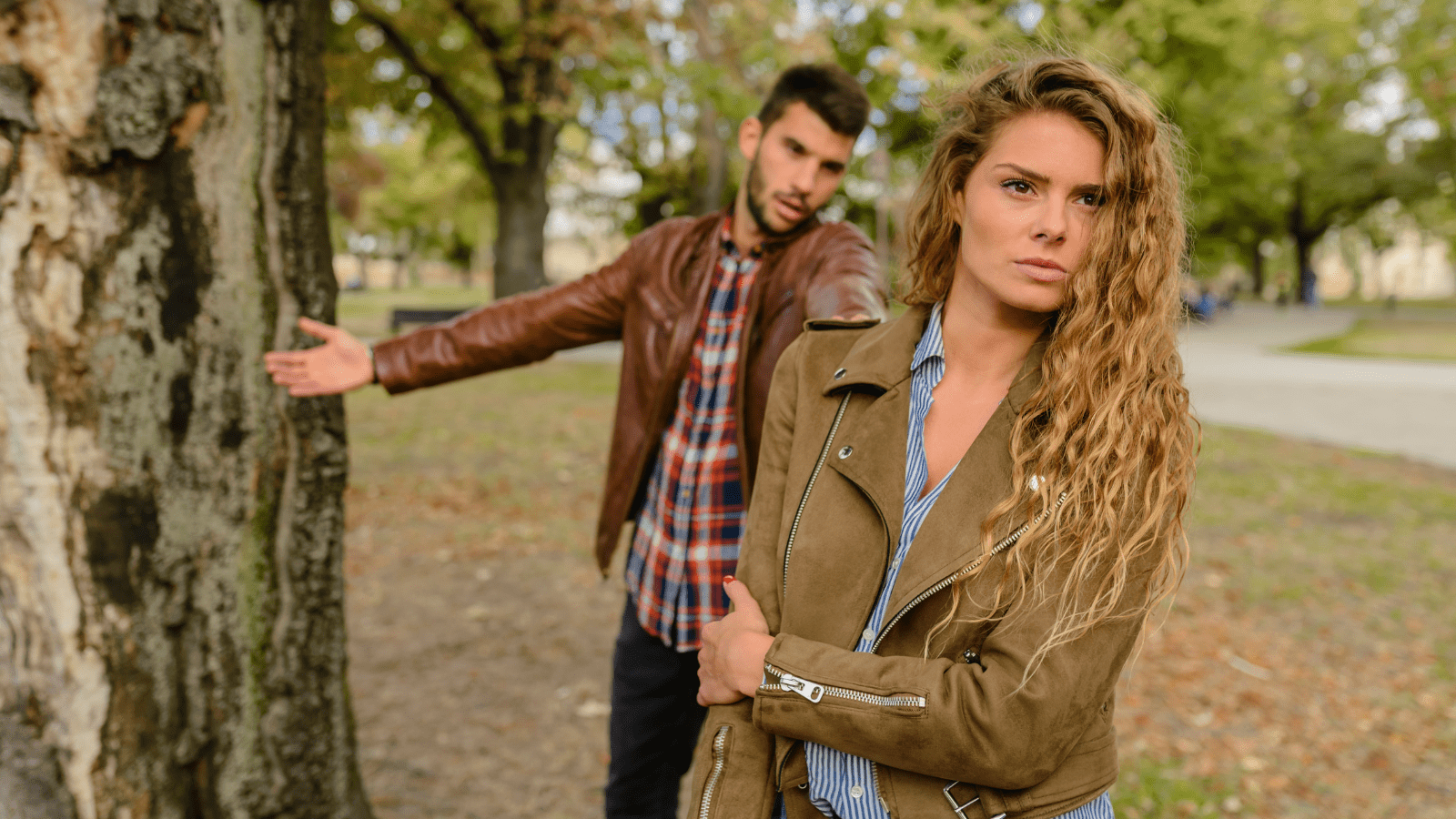 Woman And Man Wearing Brown Jackets Standing Near Tree(opens in a new tab or window)View more byWoman And Man Wearing Brown Jackets Standing Near Trree