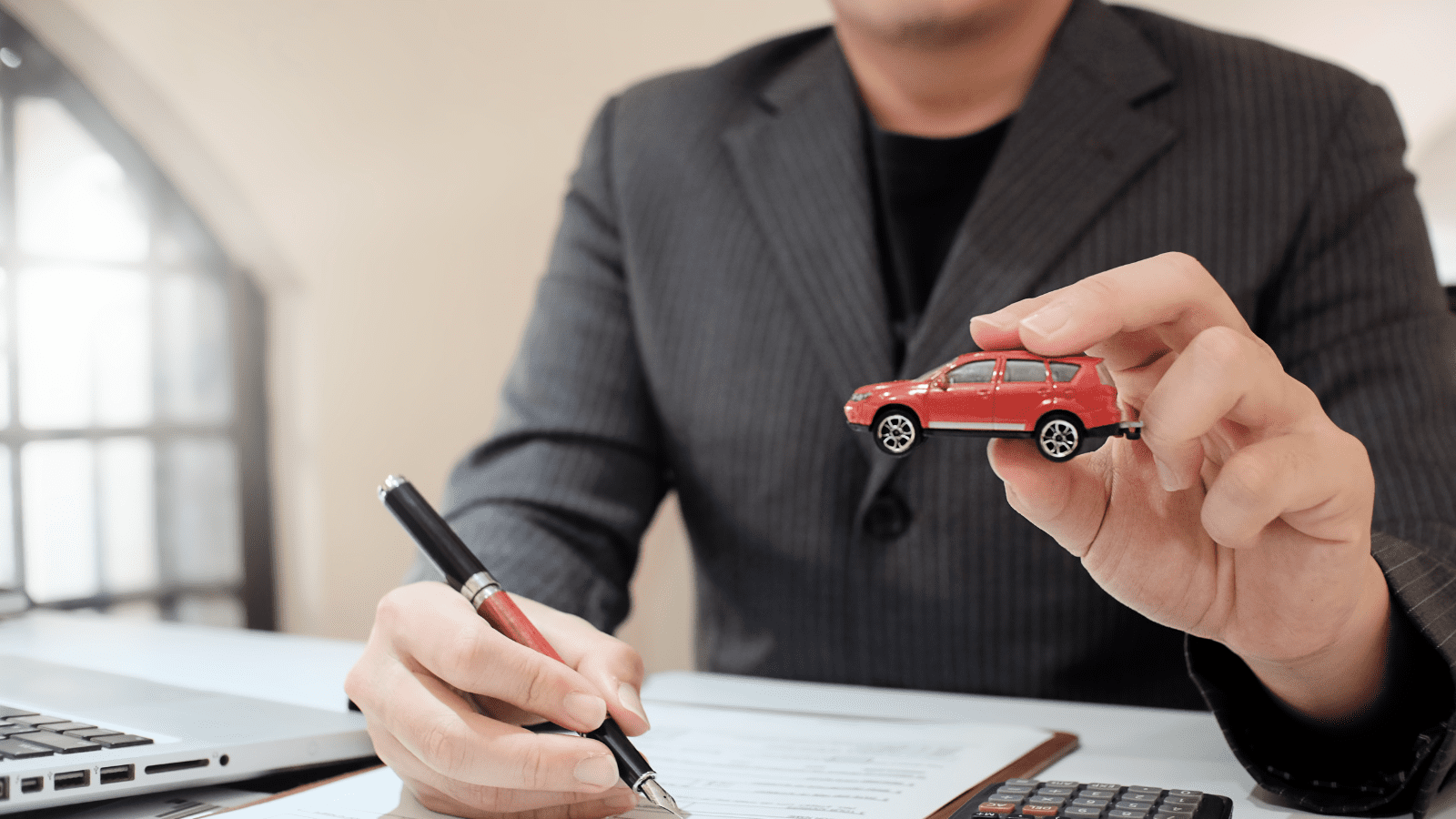 A Man Insurance broker offer protect your car , Insurance auto car concept and Insurance reimbursement vehicle Concept